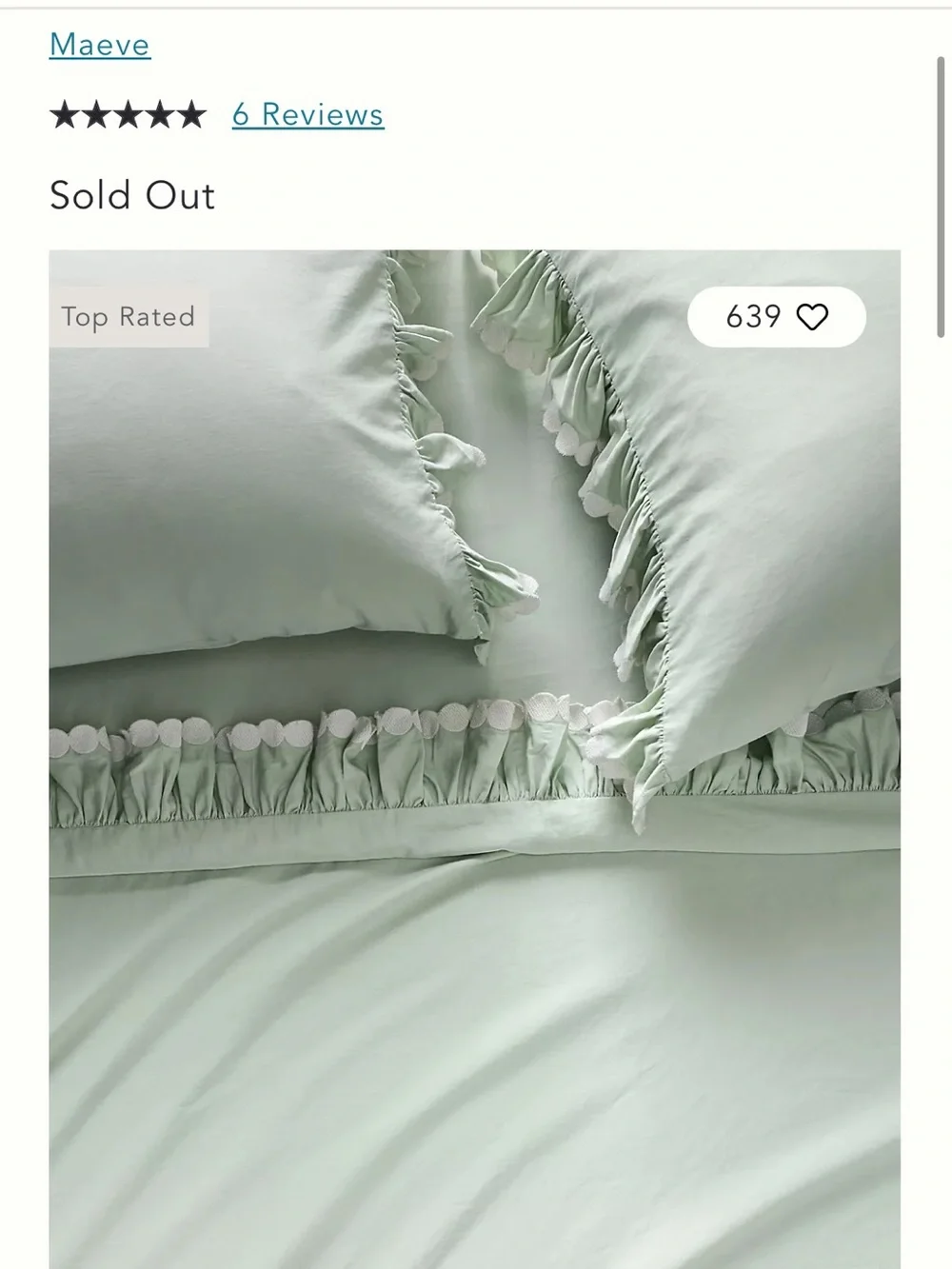 Soft Sage Ruffled Cotton Duvet Cover